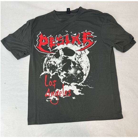 Romwe Graphic Tee Los Angeles Skull Grunge Punk Edgy Urban Street - Size Small - Picture 1 of 6